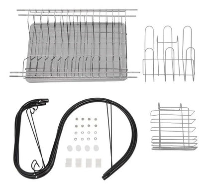 Escurridor Platos 2 Niveles Secaplatos Negro Cubiertero Negro