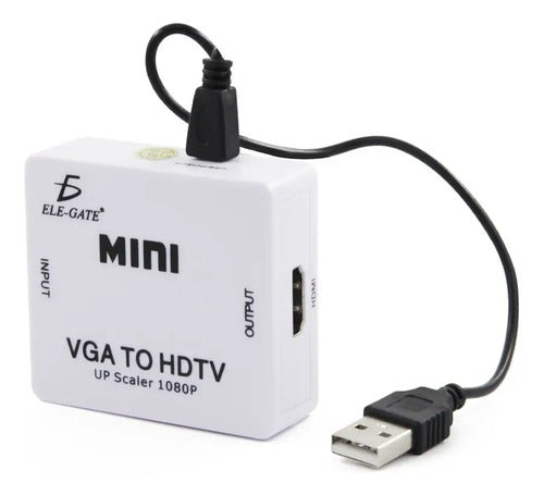 Adaptador Vga A Hdmi Con Audio Y Video Para Pc, Para Conectar Laptop A Tv
