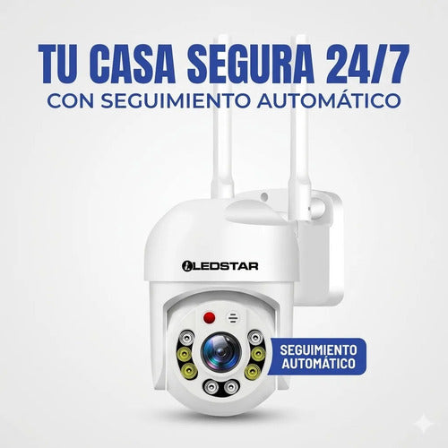 Camara Seguridad Wifi Exterior Interior Seguimiento Micro Sd Blanco