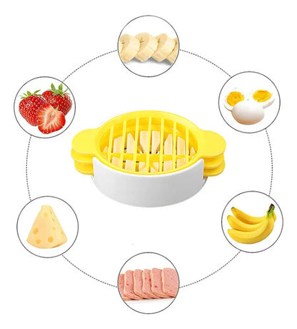 Corta Huevo Rebanador Cortador Manual De Plastico 3 En 1 Blanco