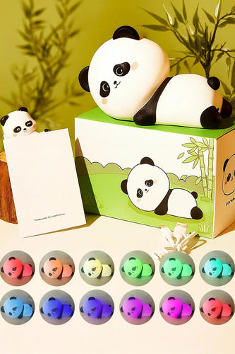 Lampara Veladora Panda Silicona Luz Led Blanco Y Rgb Blanco Varios