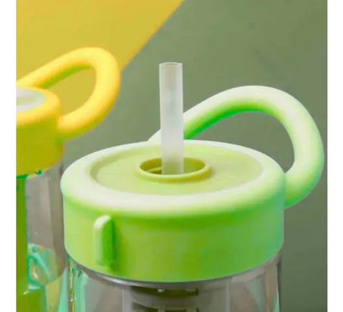 Botella Plástica Deportiva Infusor Sorbito Tapa Rosca Asa Verde