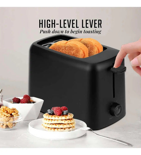 Tostadora Electrica 2 Rodajas 6 Niveles De Tostado 650w Negro