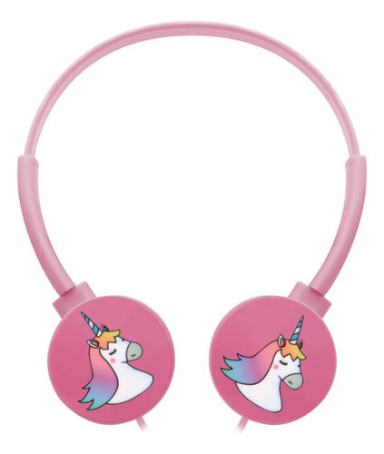 Auriculares Infantil Unicornio Niños Cable Vincha Ajustable Rosa