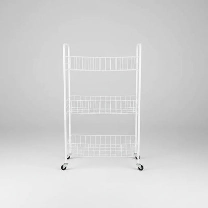 Estante Organizador Carro Ruedas 3 Estanterías 64x35x24cm Blanco