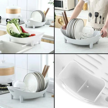 Escurridor De Platos Cubiertos Plastico Con Desague Cocina Aleatorio