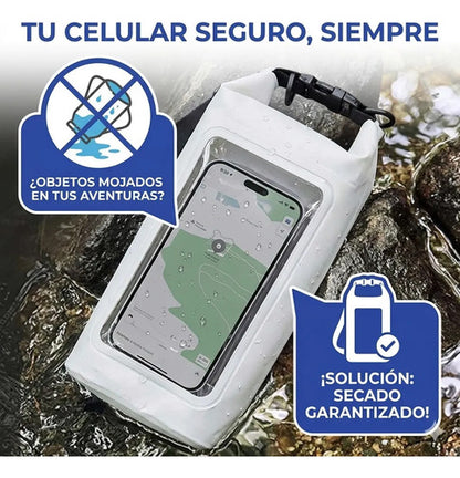 Bolsa Impermeable Estanca 2l Funda Celular Ios Android Playa Violeta