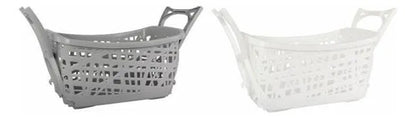 Canasto Ropa Plegable Patas Altura Cesto Hogar Baño Lavadero Blanco Calado