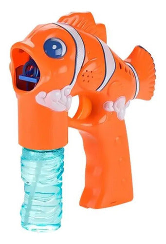 Lanza Burbujas Automático Pez Luces Música Juguete Infantil Naranja