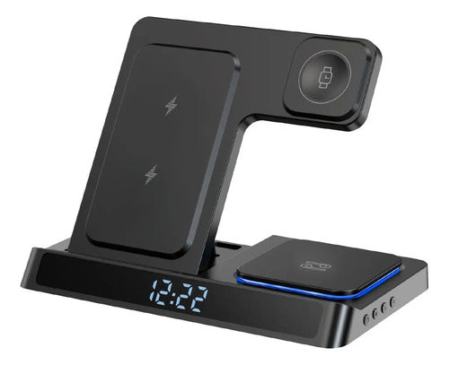 Wiwu Cargador Inalámbrico 5 En 1 Power Air Plegable Wi-w006 Color Negro