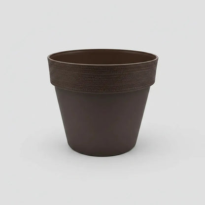 Maceta Jardín Plástica Redonda Liviana 30x26cm Planta Flores Marrón