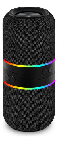 Parlante Bluetooth Portatil Con Luces Led Rgb 1200mah Negro