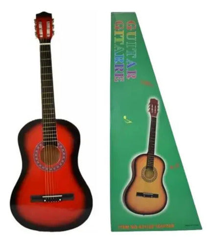 Guitarra Clásica Criolla 38 Pulgadas Madera 6 Cuerdas 97cm Bordó