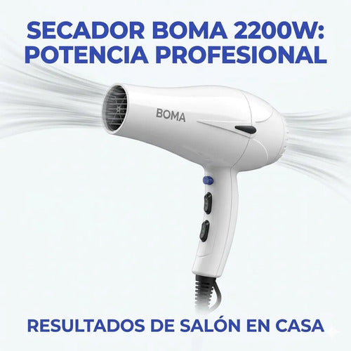 Secador Pelo Profesional 2200w 3 Temperatura 2 Velocidades Negro