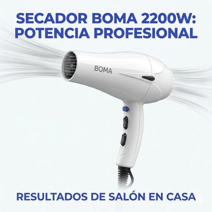 Secador Pelo Profesional 2200w 3 Temperatura 2 Velocidades Negro