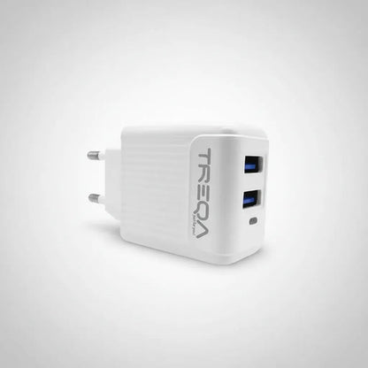 Cargador Doble Usb 3.1a Pared Celular Tablet Carga Rapida Blanco