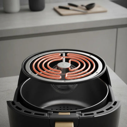 Freidora Aire Sin Aceite 4.5 Litro 1200w Temporizador Horno Negro O Verde Segun Disponibilidad