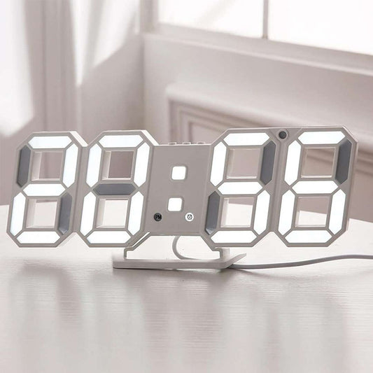 Reloj Despertador Con Luces Led Blanco