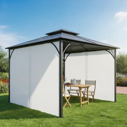 Lona Pared Gazebo 3 Lados Oxford 210 Toldo Lateral Poliester Blanco