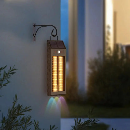 Foco Solar Led Exterior Sensor De Movimiento Lampara Negro Blanco Cálido