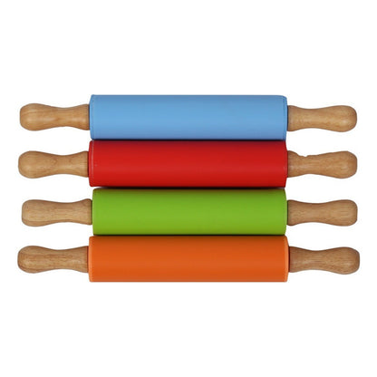 Rodillo Palote Para Amasar De Madera Y Silicona 30x17x4.3cm