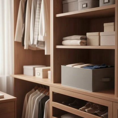 Caja Organizadora Ropa Tela Plegable 7 Divisiones 44x30x20cm Gris Oscuro