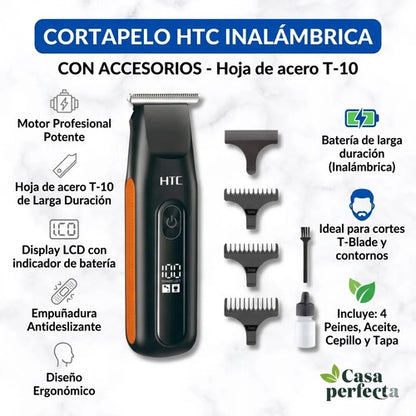 Cortapelo Pantalla Lcd Profesional Htc Inalambrica Hoja T Negro