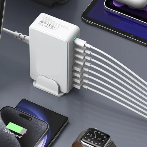 Estacion De Carga 260w 4 Usb A + 4 Usb Tipo C Cargador