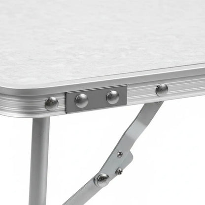 Mesa Plegable Portátil Aluminio 60x40x26cm Camping Blanco