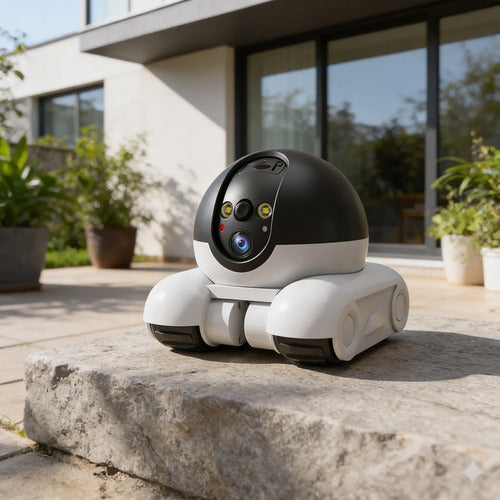 Robot Camara Wifi Interior Mascotas Full Hd Vision Nocturna Blanco
