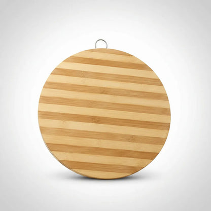 Tabla Para Picar Circular Madera Cocina Gancho Redonda 38cm Listado Natural