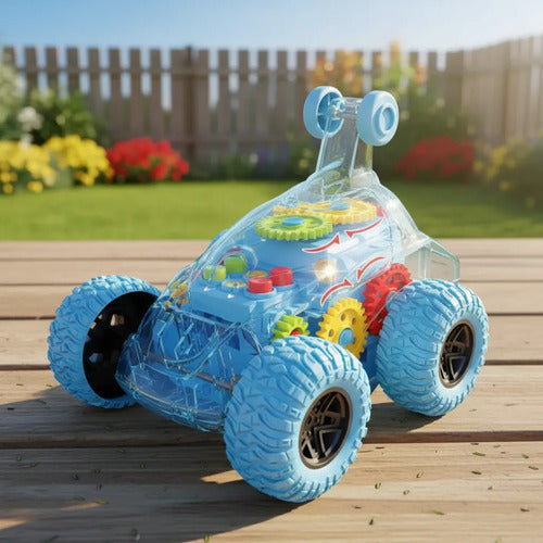 Auto Juguete Automático Transparente 360 Luz Música Infantil Sin Personaje Aleatorio - 2 Colores