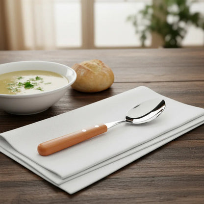 Cucharas Mesa Set X3 Piezas Acero Inoxidable Mango Naranja