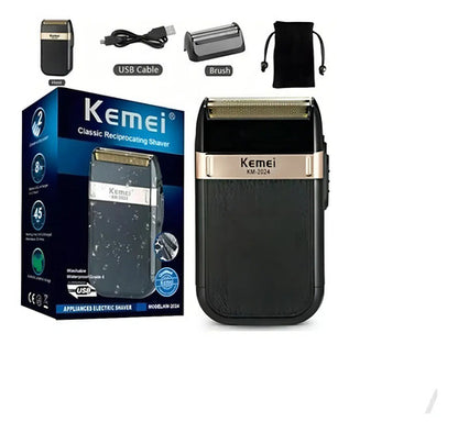 Afeitadora Kemei 2024 De Láminas Inalámbrica Para Rostro Y Cuerpo Negro