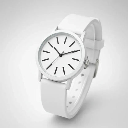 Reloj De Pulsera Analógico Correa De Colores Diseño Casual Negro