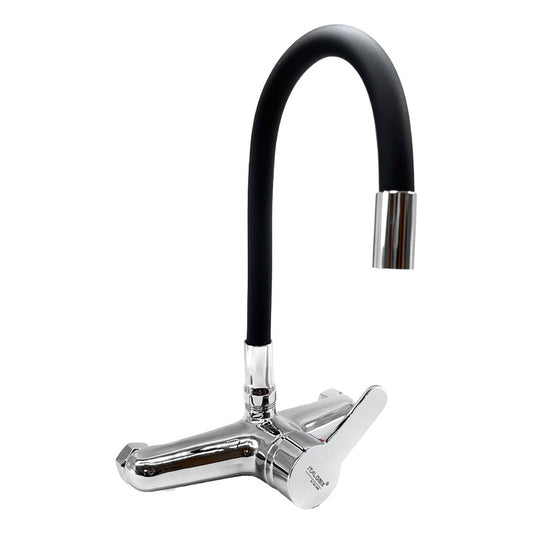 Grifo Monocomando 20cm Flexible Cocina Cromado Mesada Pared