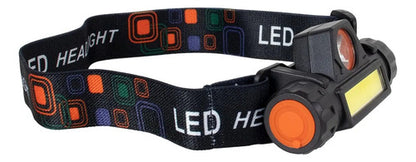 Linterna Frontal Minero Leds Recargable Usb Ajustable 3w Xpe Blanco Frío Potente Y Focalizada Negro Mate