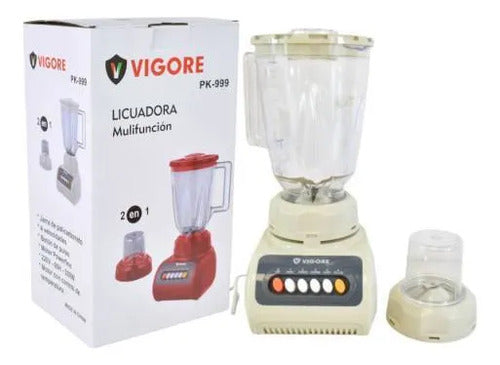Licuadora Picadora 2 En 1 Multifuncion Vaso Picador 4 Vel Beige