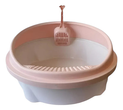 Arenero Para Gato Circular Bandeja Sanitaria Con Pala Blanco