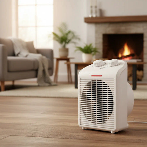Calefactor Portátil Caloventilador Eléctrico Termostato Beige