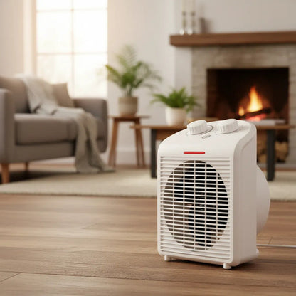 Calefactor Portátil Caloventilador Eléctrico Termostato Beige
