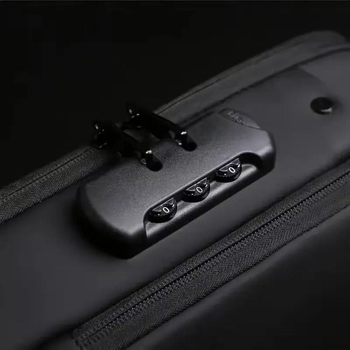 Mochila Bandolera Antirrobo Impermeable Usb Bolso Negro Negro/marrón