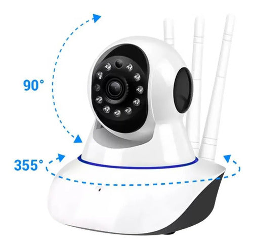 Camaras Vigilancia Robot Wifi Inteligentes Apps Tuya Android Blanco