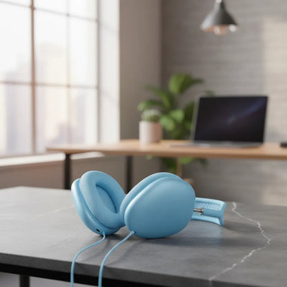 Auriculares Cableados Sonido Envolvente Graves Reforzados Celeste