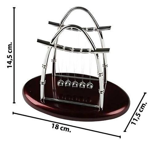 Adorno Mesa Pendulo De Newton Decoracion Plateado