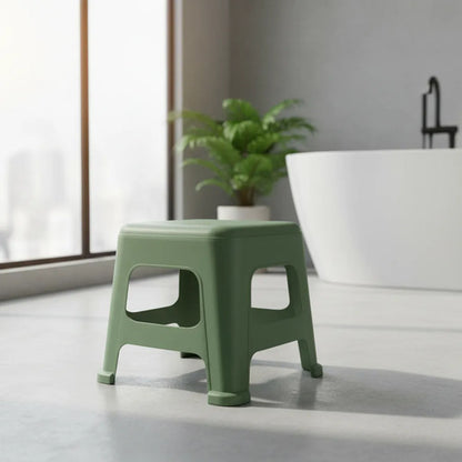 Banco Taburete Banquito Plástico Multiuso 22x22x24,5cm Mate Verde