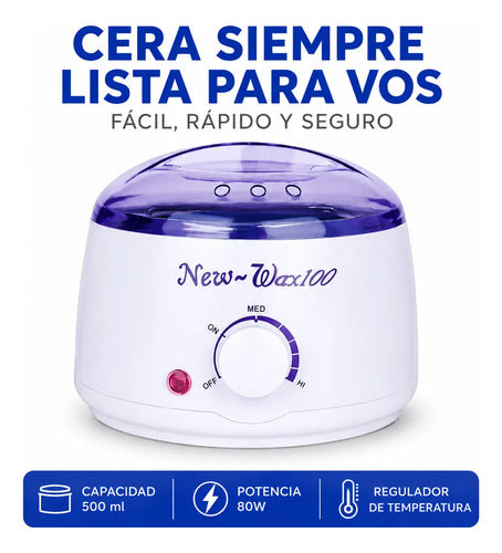 Fundidor Calentador Cera Depilatoria Regulador Temperatura Blanco