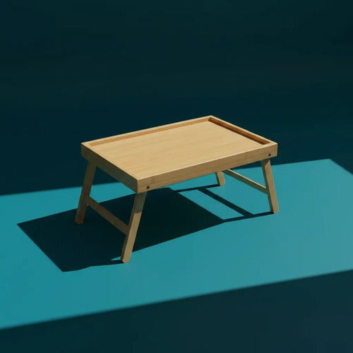 Mesa Bandeja Desayunadora Bambú Mesa Plegable 50x30x22cm Natural