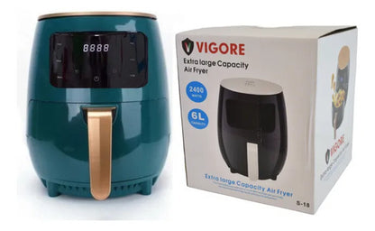Maquina Freidora Aire Electrica 6lt 2400w Digital Cocina Verde Oscuro