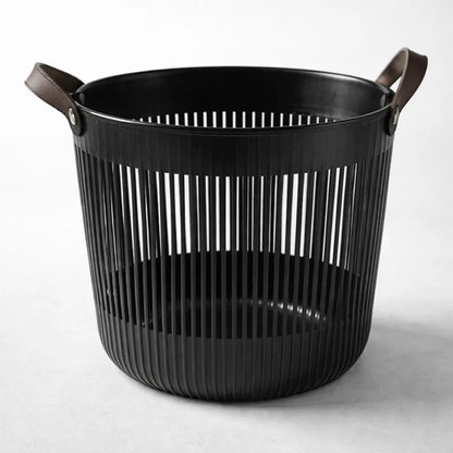 Canasto Cesto Organizador Plastico Multiuso Asa Flexible 36c Negro